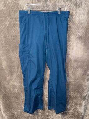 Dickies Women's Elastic Waist Cargo Scrub Pants in Teal